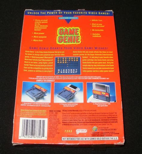 Game Genie Snes Super Nintendo With Box