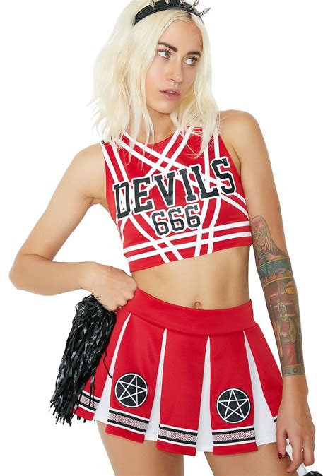 Dolls Kill Satans Cheerleader Set Cuz Yer Cheering For Team Evil Duhh Bring The Spooky Skool