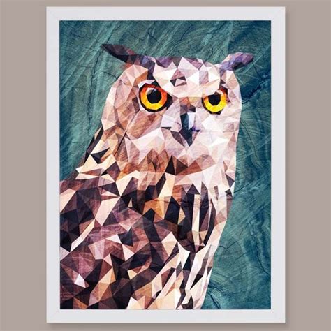 Geometric Owl Framed Geometric Owl Art Owl Print