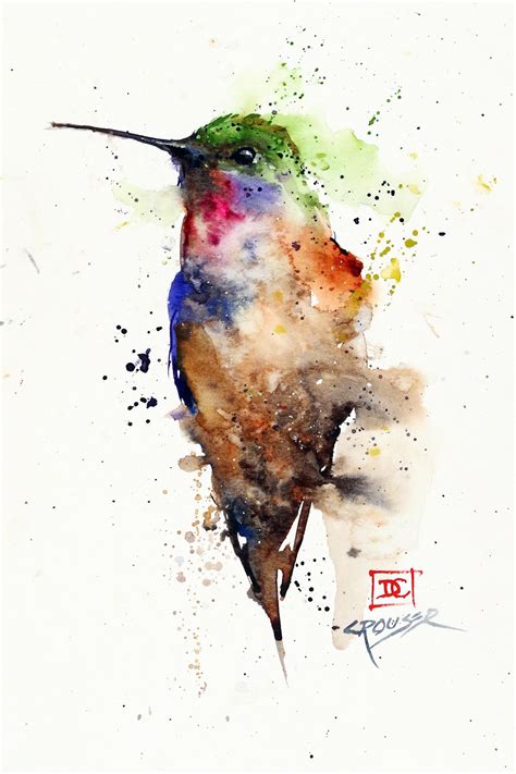 Hummingbird Watercolor Print By Dean Crouser