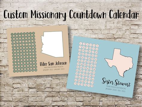 personalized printable lds weekly missionary countdown etsy
