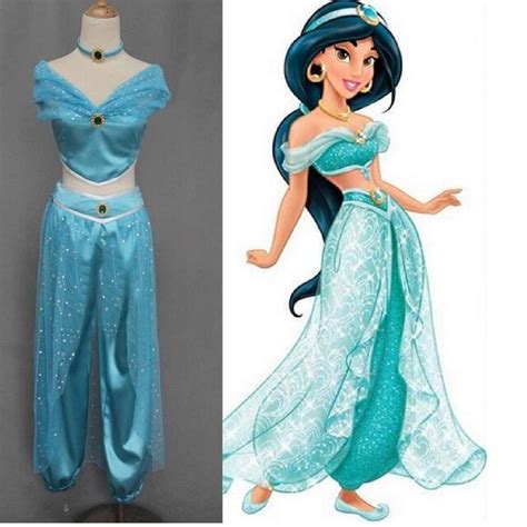 Sexy Princess Jasmine Belly Dance Dress Party Cosplay Halloween Princess Jasmine Costumes For