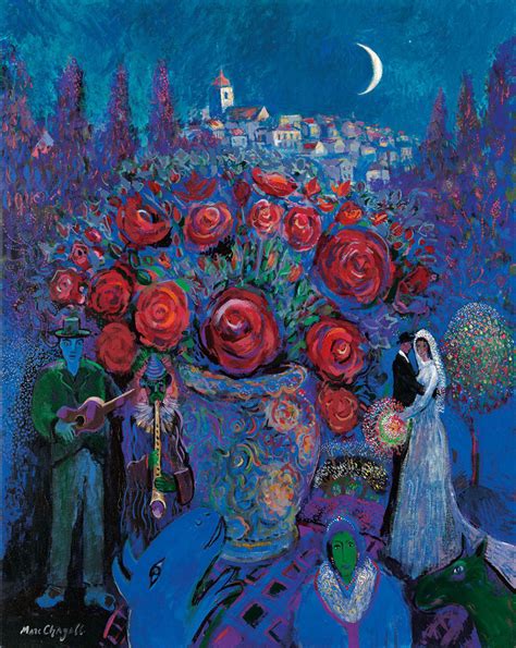 Wedding Flowers In The Style Of Marc Chagall John Myatt Castle Fine Art