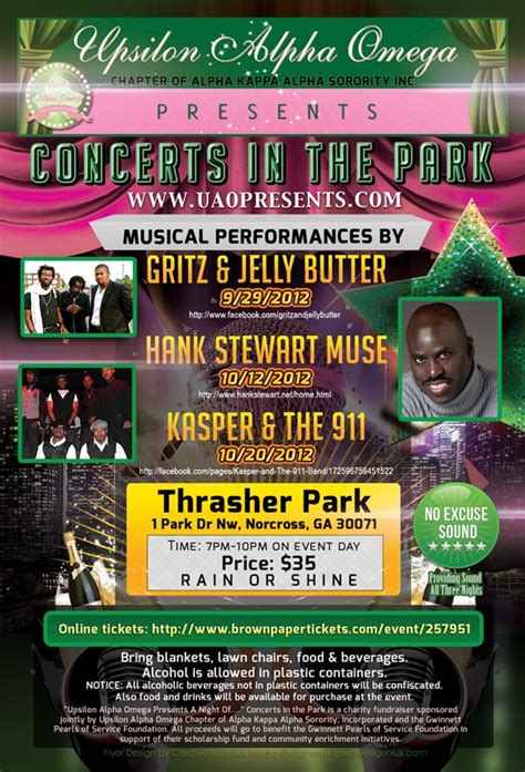 Upsilon Alpha Omega Presents A Night Of Concerts In The Park Is A