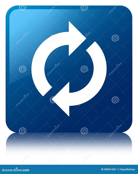 Update Icon Blue Square Button Stock Illustration Illustration Of