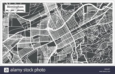 Birmingham Alabama Usa City Map In Retro Style Outline Map Vector