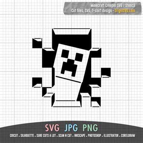 Minecraft Creeper Stencil Design Svg Origin Svg Art