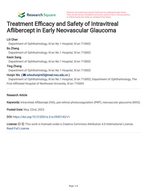 Pdf Treatment Efficacy And Safety Of Intravitreal Aflibercept In