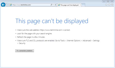 How To Fix “page Cannot Be Displayed” Error In Internet Explorer