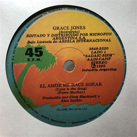 Grace Jones El Amor Me Hace Soñar Love Is The Drug 1980 Vinyl