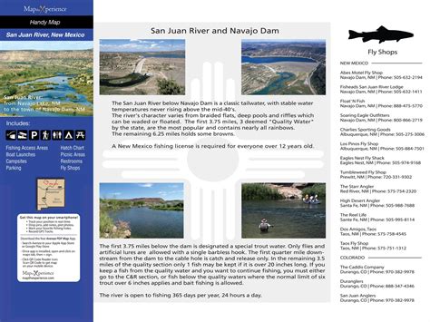 San Juan River New Mexico Fishing Map