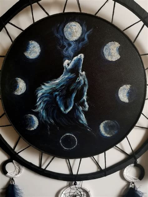 Dream Catcher Wolf Moon Phase Etsy