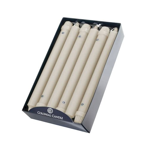colonial candle classic taper candle unscented 10 in wheat 12 pack