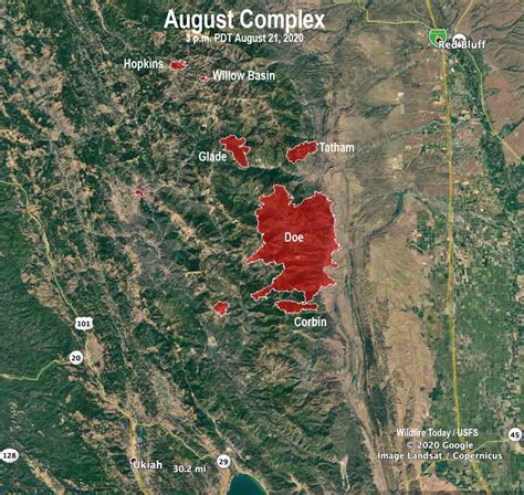 August Complex Fire Map