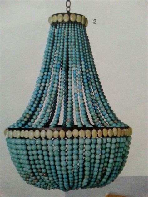 Turquoise bead chandelier Lámparas