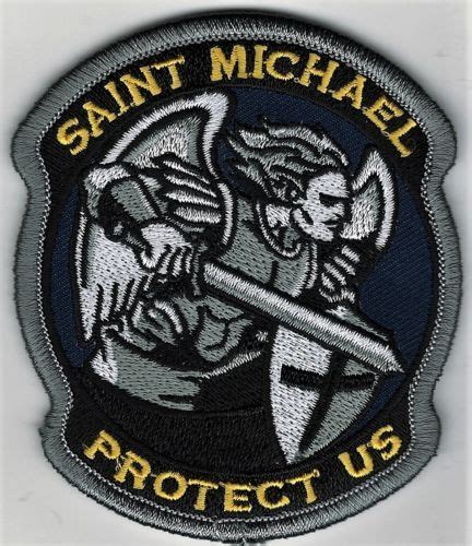 3 1 2 034 Full Color Gray St Saint Michael Protect Us Morale Patch Hook