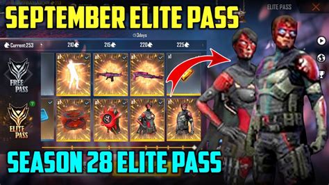 Free Fire Season 28 Elite Pass September Elite Pass Youtube