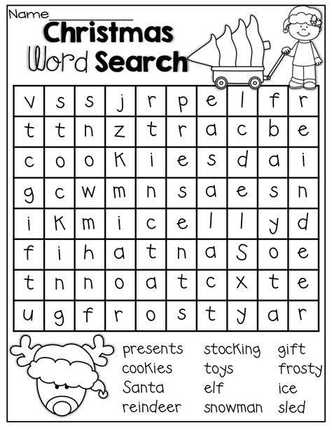 Christmas No Prep Packet 1st Grade Christmas Word Search Christmas