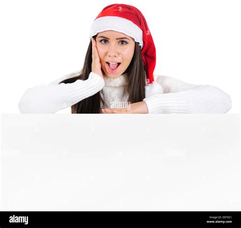Isolated Young Christmas Girl Presenting Stock Photo Alamy