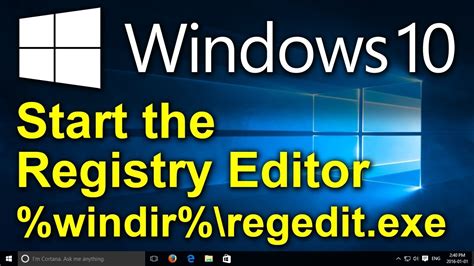 ️ Windows 10 Start The Registry Editor Windirregeditexe Youtube