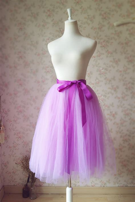 Purple Tulle Tutu Skirt High Waisted 4 Layered Custom Plus Size By
