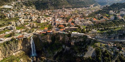 Lebanon Jezzine Drone Waterfall Village Best Town In 2021 Scenic