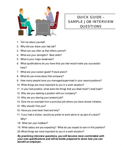 Sample Job Interview Questions