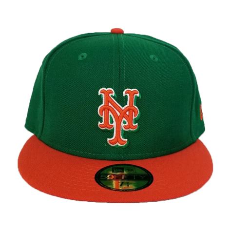 New Era New York Mets Green Orange 59fifty Fitted Hat Exclusive
