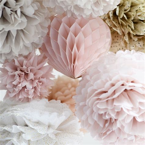 24 Large Tissue Papr Pom Poms Multi Colors Weddings