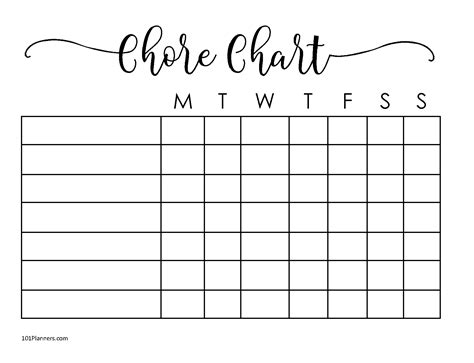 Free Customizable Chore Chart Template Hot Sex Picture