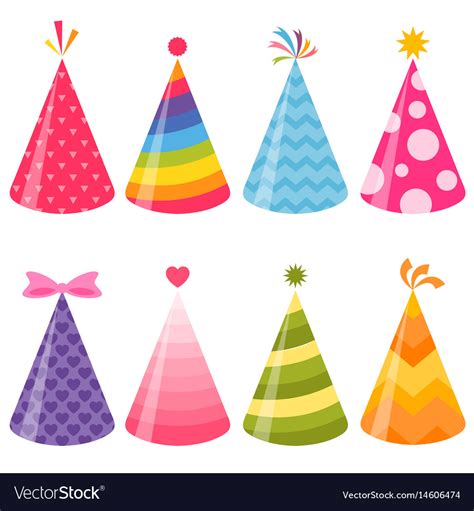 Birthday Party Hats Set Royalty Free Vector Image