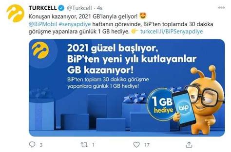 Turkcell Bedava İnternet Kampanyaları Yeni Turkcell