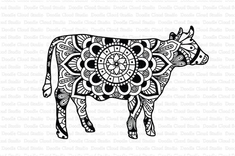 Sculpting Forming Cow Mandala Svg Zentangle Cow Svg Intricate Svg