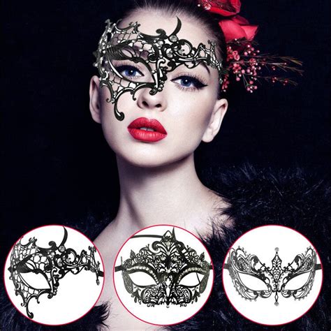 Black Metal Venice Party Mask Women Sexy Half Face Mask Party Masks For Masquerade Halloween