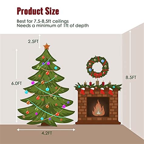Wbhome 6ft Pre Lit Pre Decorated Snow Flocked Artificial Christmas Tree