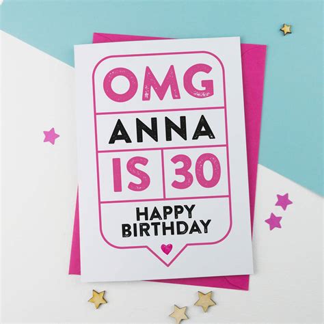 Omg 30th Birthday Card Personalised By A Is For Alphabet