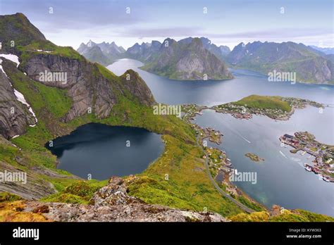 Lofoten Archipelago In Norway Reine Fishing Village In Moskenesoya