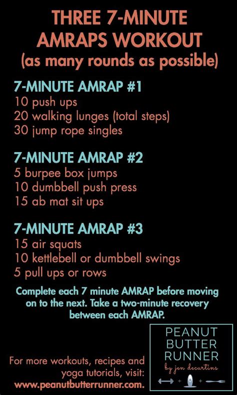 7 Minute Amraps Workout Peanut Butter Runner Amrap Workout