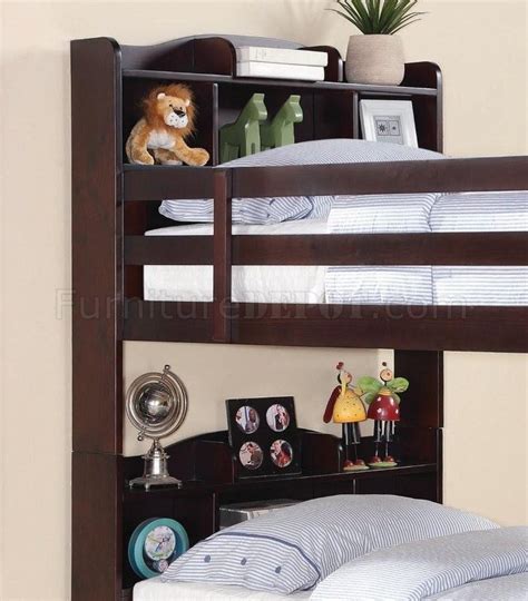Parker 460442 Bookcase Bunk Bed In Cappuccino By Coaster