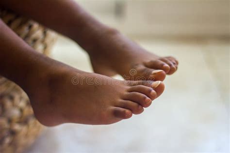 Close Up Of Feet Of An Afroamerican Little Boy Stock Photo Image Of