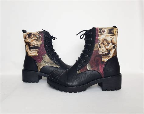 Skull Boots Goth Boots Skulls And Roses Skull Wedding Gothic Shoes