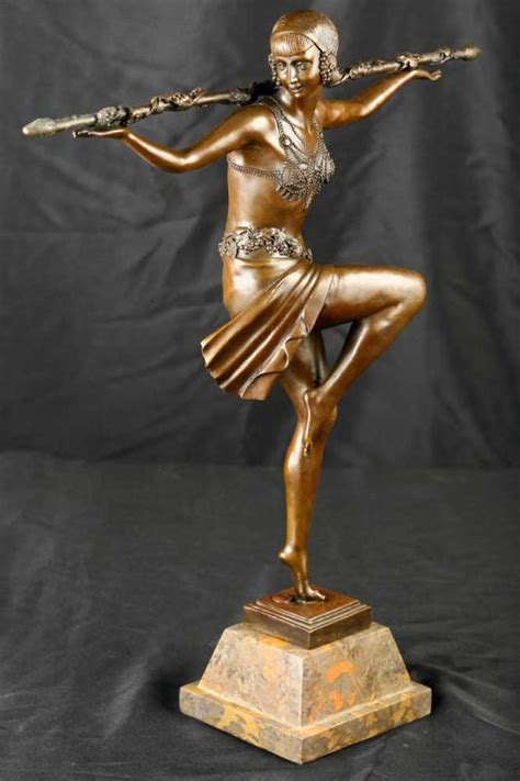 French Art Deco Bronze Dancing Figurine Girl
