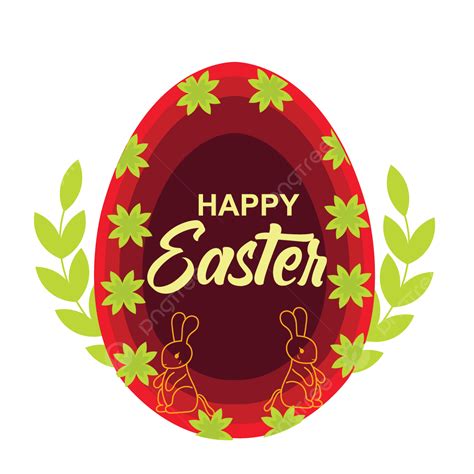 Happy Easter Day Vector Design Images Red Easter Eagg With Happy Day
