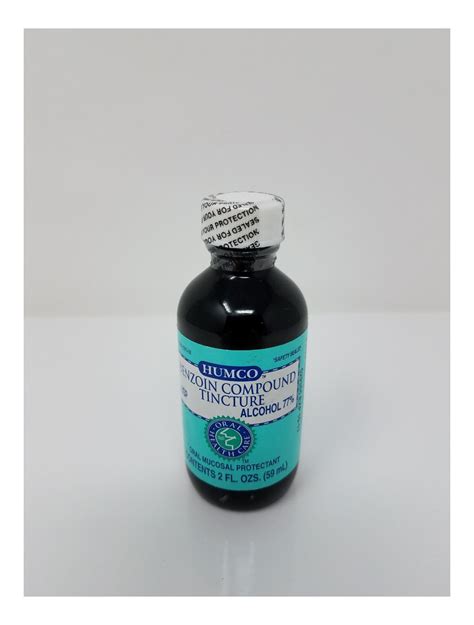Benzoin Compound Tincture Oral Mucosal 2 Oz Bottle Humco Canker Wound Protactant
