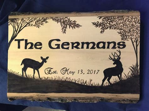 Personalized Welcome Name Sign Pyrography Wood Burning Art Etsy