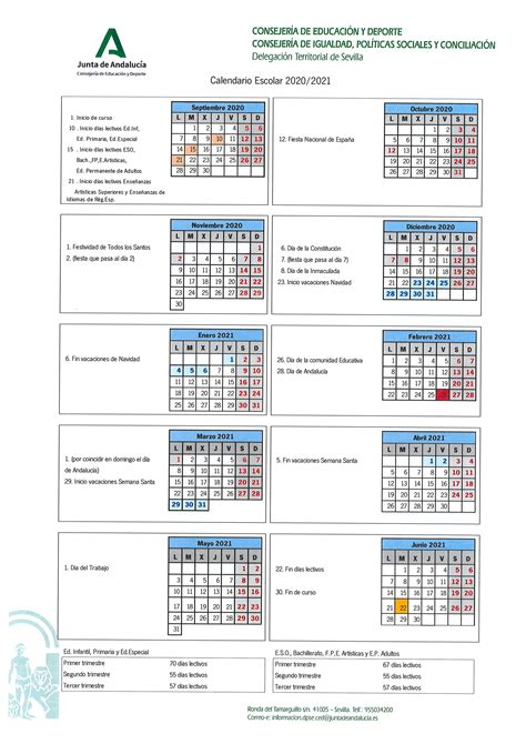 Calendario Escolar 2020 2021 Ies Castillo De Luna