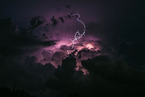 Lightning Streaks From The Clouds Image Free Stock Photo Public