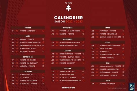 Le Calendrier 2023 2024 Des Grenats Football Club De Metz Infos Porn