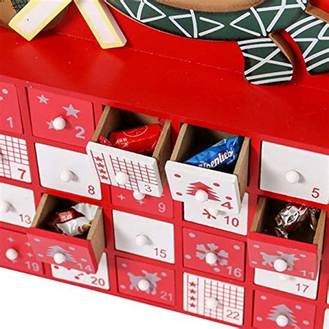 Sunnyglade Christmas Wooden Advent Calendar With Drawers 24 Day