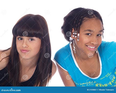 2 Cute Girls Posing Stock Image Image Of Background Girls 2104861
